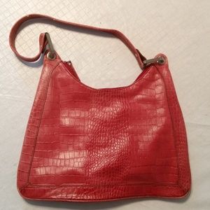 Kenneth Cole New York red leather snake skin purse
